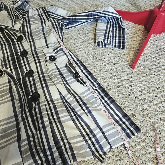 HP🎉 Laundry by Shelli Segal Plaid Trench Coat - Size M - Picture 15 of 16